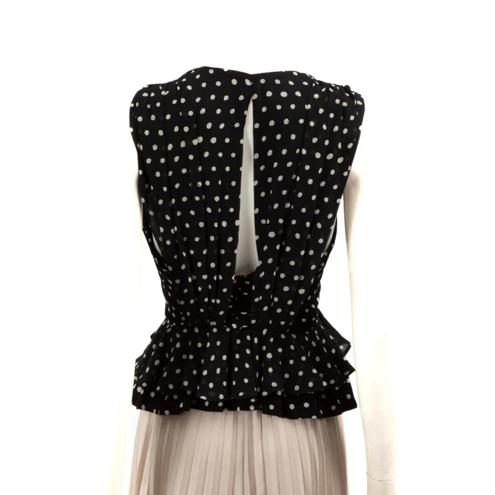 New With Tags! Saint Laurent Black Silk Polkadot Print Top - Picture 2 of 5
